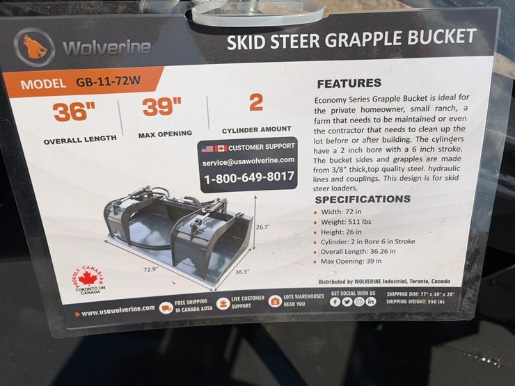 #503-•-unused-wolverine-72”-skid-steer-grapple-bucket-image-4