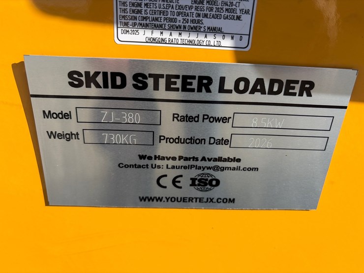 #205-•-unused-2026-zjg-zj-380-mini-skid-steer-loader-image-8