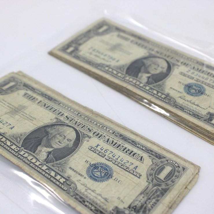 #36132 • (25) SILVER CERTIFICATES | 1957, 57A, 57B, 1 DOLLAR BILLS