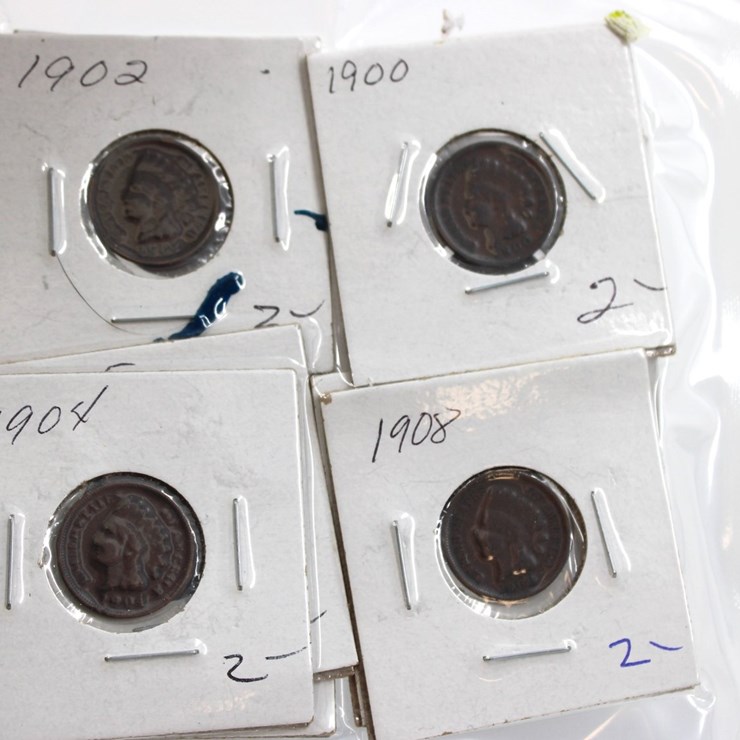 #36043 • (9) 1900-1908 INDIAN HEAD PENNIES