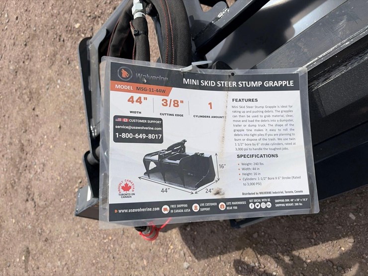 unused-2025-wolverine-msg-11-44w-mini-skid-steer-stump-grapple-image-5