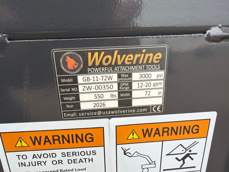 unused-2026-wolverine-gb-11-72w-skid-steer-grapple-bucket-image-6