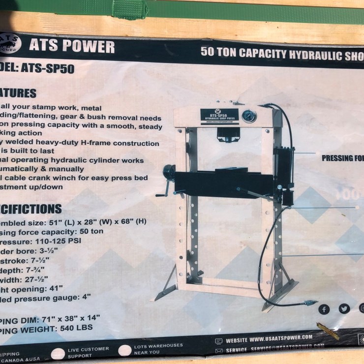 #45 • 50 TON HYDRAULIC SHOP PRESS