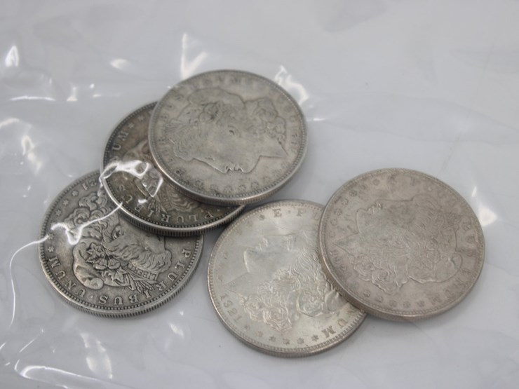 #36125-•-(5)-1921-morgan-silver-dollars,-90%-silver-image-1