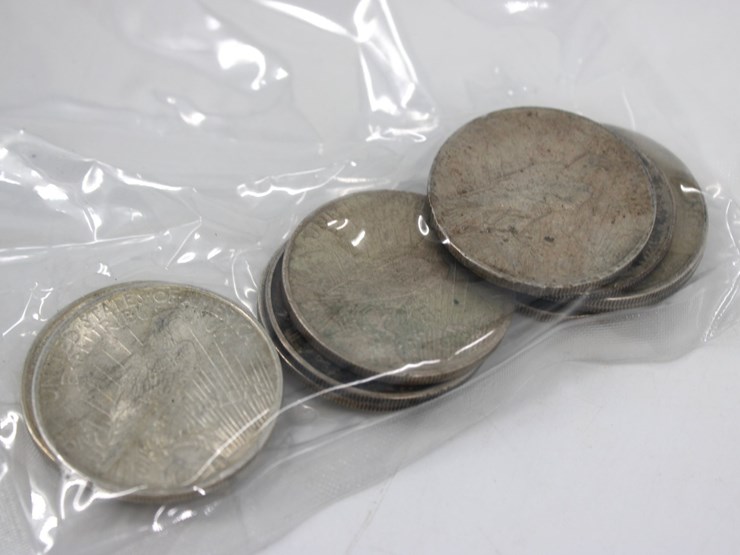 #36137-•-(10)-1923-peace-silver-dollar-coins,-90%-silver-image-1