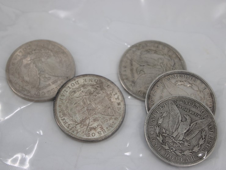 #36125-•-(5)-1921-morgan-silver-dollars,-90%-silver-image-3