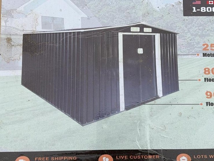 #4105-•-unused-2025-landhonor-8'-x-10'-galvanized-apex-roof-metal-shed-image-1