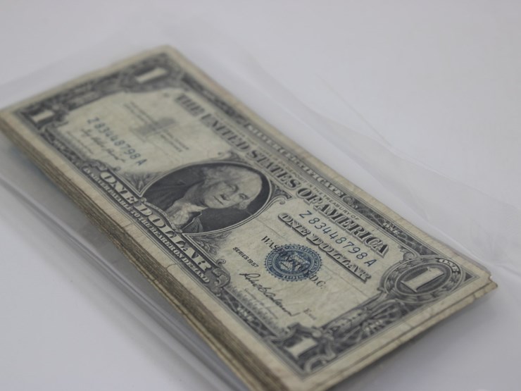 #36132-•-(25)-silver-certificates-|-1957,-57a,-57b,-1-dollar-bills-image-12