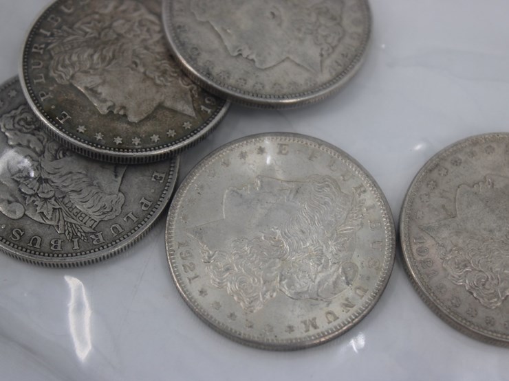 #36125-•-(5)-1921-morgan-silver-dollars,-90%-silver-image-6