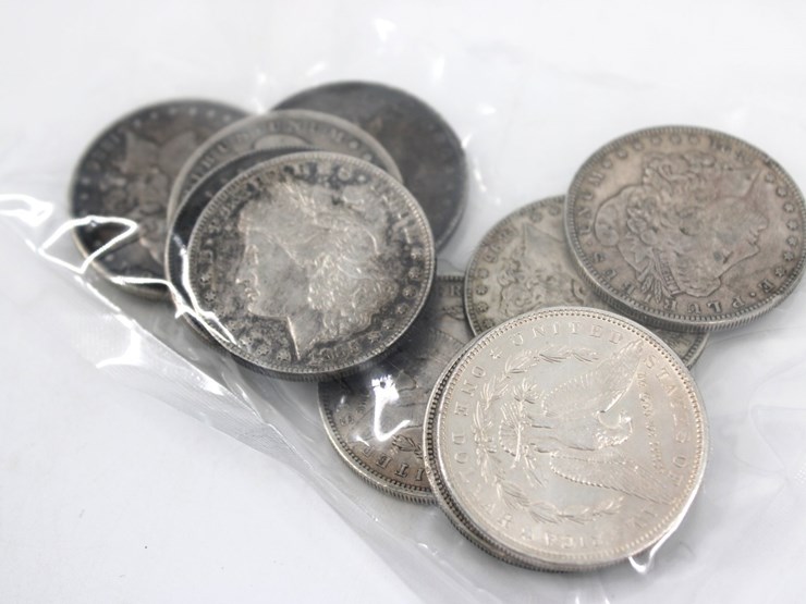 #36135-•-qty-10,-late-1800's-silver-morgan-dollar-coins,-90%-silver-image-1