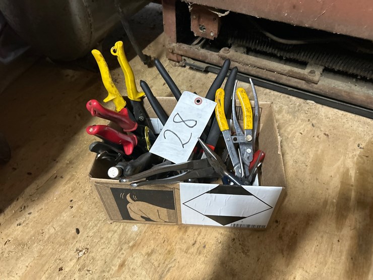 #28-•-box-of-various-pliers,-snips,-etc.-image-1
