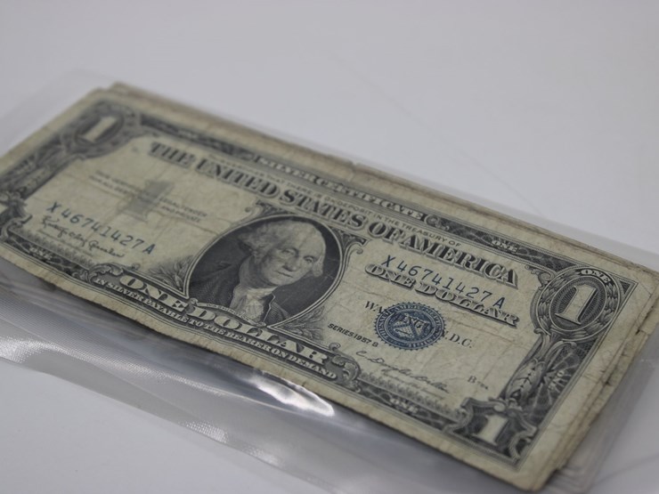 #36132-•-(25)-silver-certificates-|-1957,-57a,-57b,-1-dollar-bills-image-11