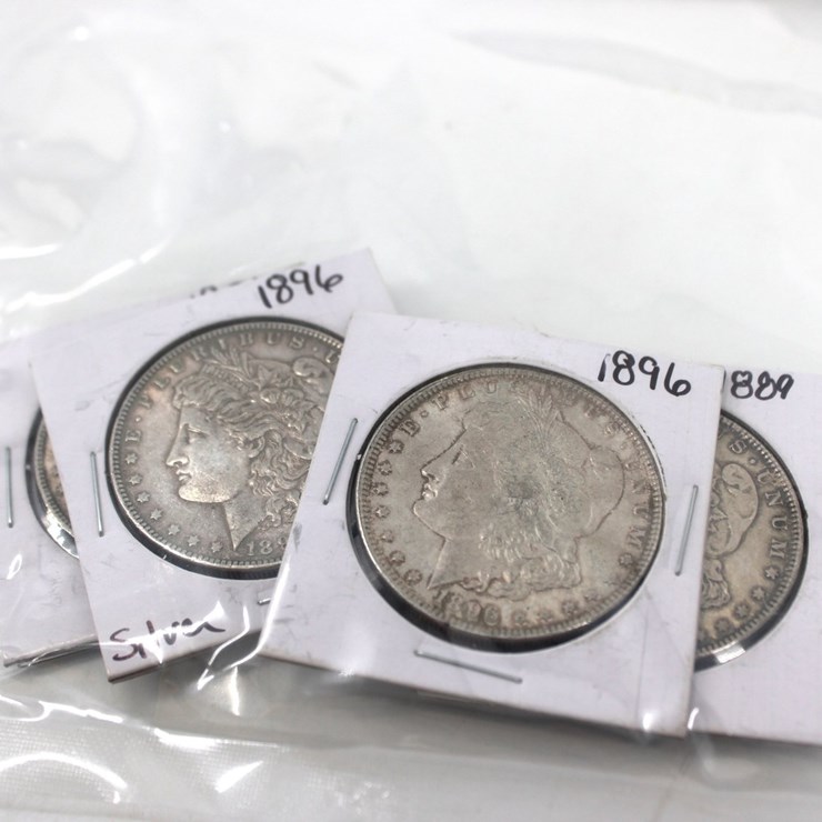 #36126 • (5) 1896 MORGAN SILVER DOLLARS, 90% SILVER