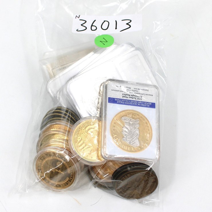 #36013 • CURRENCY | COMMEMORATIVE COIN, REPLICA COINS AND HUNTING CLUB COINS, (26)