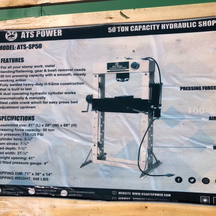 #55 • 50 TON HYDRAULIC SHOP PRESS