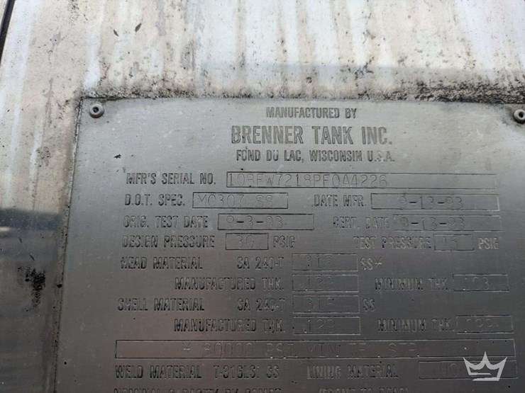 1993-brenner-307-ss-insulated-t/a-chemical-tanker-trailer-image-11