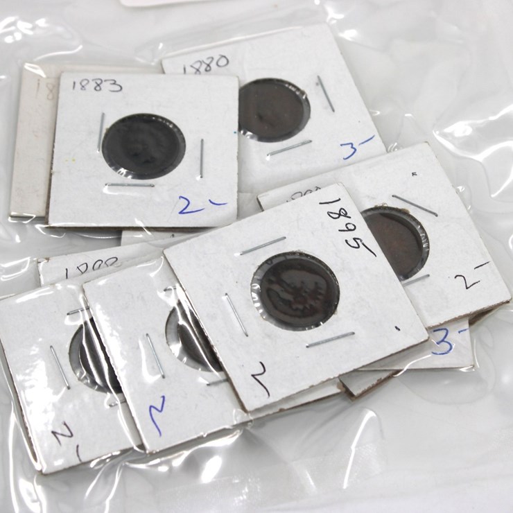#36046 • (11) LATE 1800'S INDIAN HEAD PENNIES