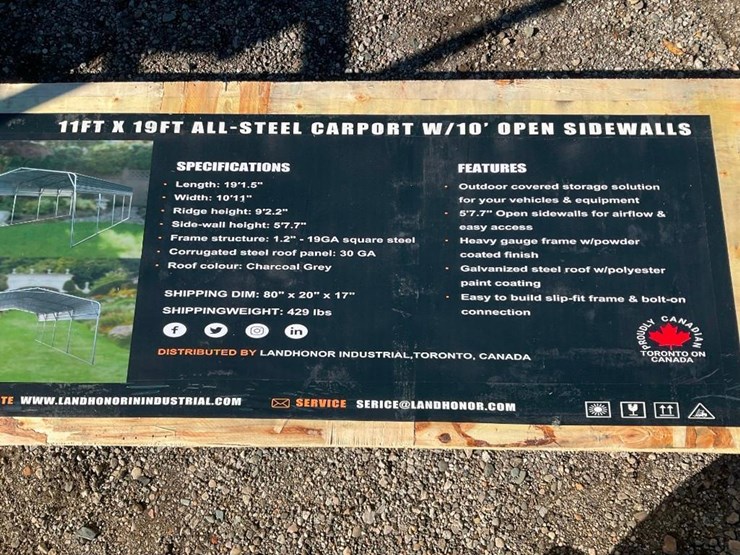 #4117-•-unused-2025-landhonor-11'x19'-all-steel-carport-image-2