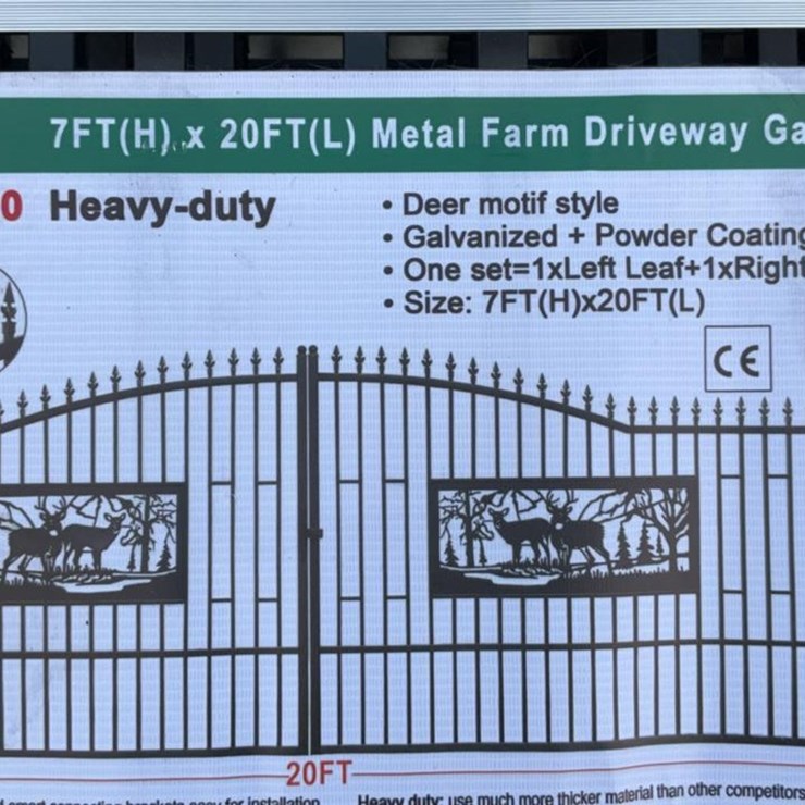 #4059 • Unused K0720 7FT(H)x 20FT(L)Metal Farm Driveway Gate
