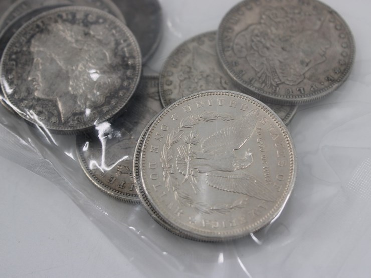#36135-•-qty-10,-late-1800's-silver-morgan-dollar-coins,-90%-silver-image-3