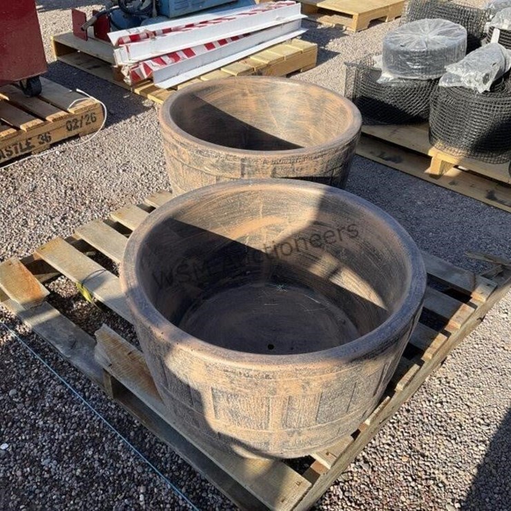 (2) CONCRETE PLANTERS