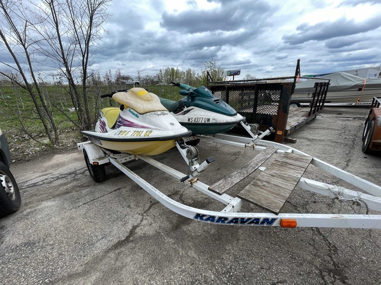 #1492-•-(2)-sea-doos-with-trailer-(both-have-registration-card)-(of)-image-8