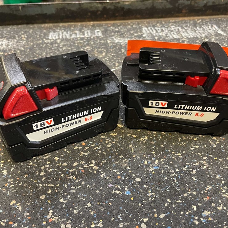 #2530 • (2) Milwaukee Compatible 18 V 8.0ah Batteries (PR13)