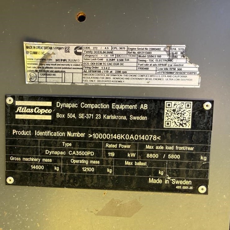 2013 DYNAPAC CA3500PD