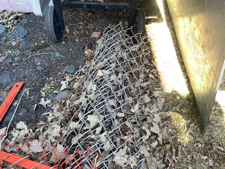 #1885-•-manual-lawn-aerator-and-partial-roll-of-chain-link-fence-image-5