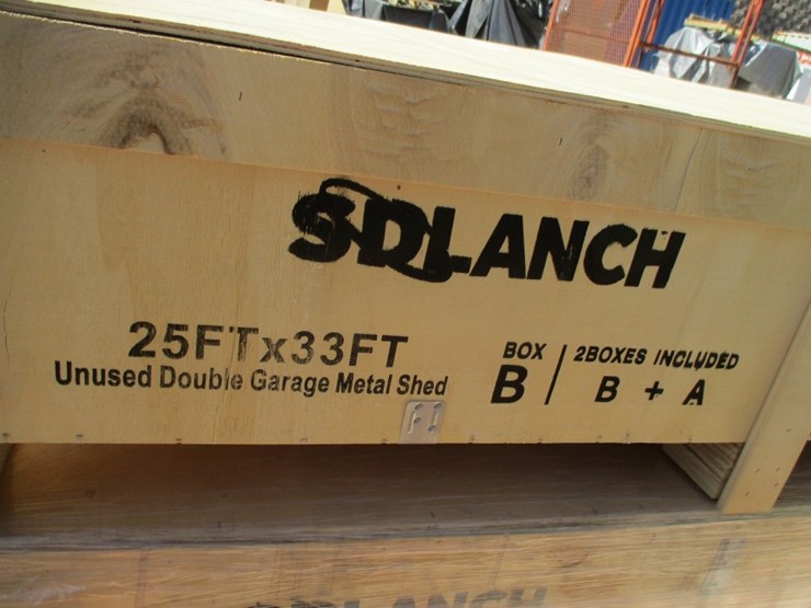 new-unused-25'-x-33'-double-garage-metal-shed,-image-3