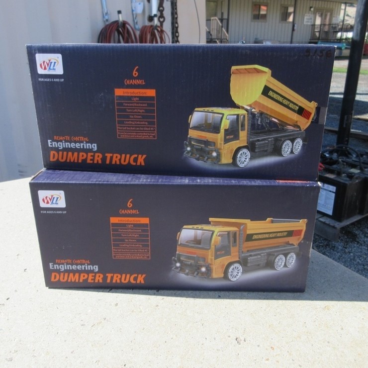 (2) New Unused Remote Control Toy Dump Trucks,