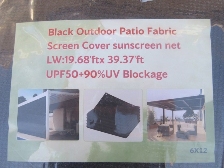 new-unused-black-outdoor-patio-fabric-screen,-image-2
