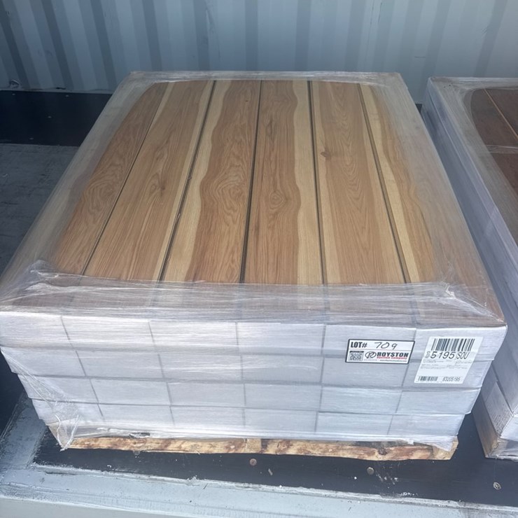 #709 • 24 boxes of new unused flooring. 483.6 sq- Mohawk Outlast Arden Blonde HIckory