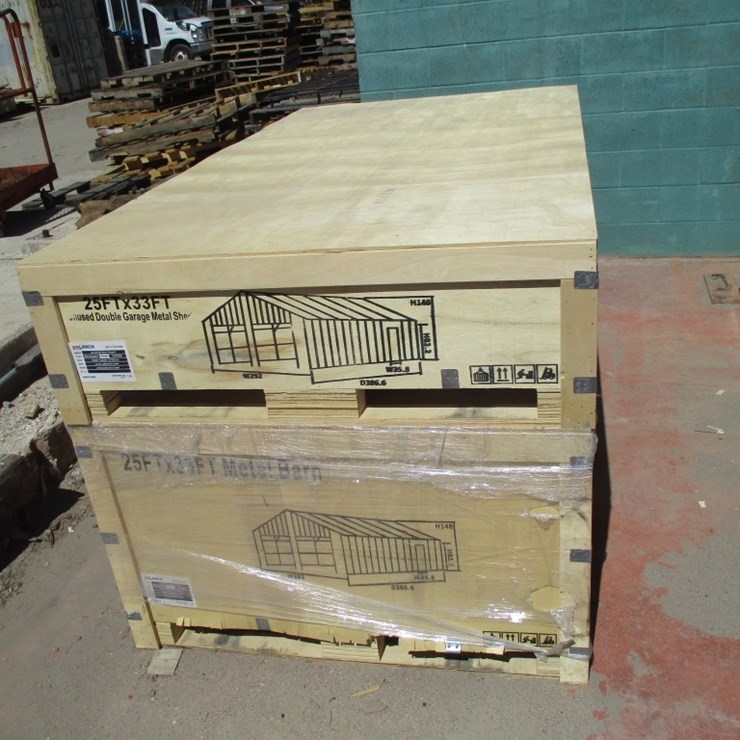 New Unused 25' x 33' Double Garage Metal Shed,
