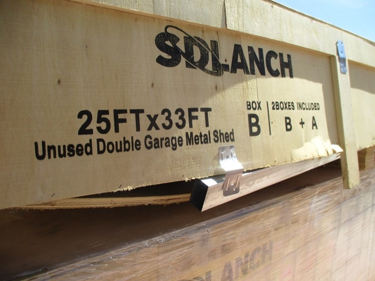 new-unused-25'-x-33'-double-garage-metal-shed,-image-4