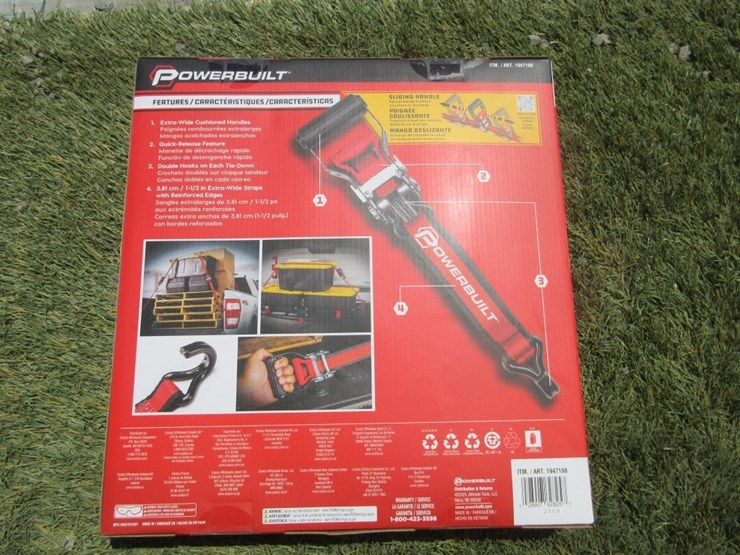 (4)-new-16'-x-1.5"-powerbuilt-ratchet-straps,-image-2