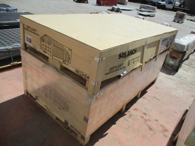 new-unused-25'-x-33'-double-garage-metal-shed,-image-3