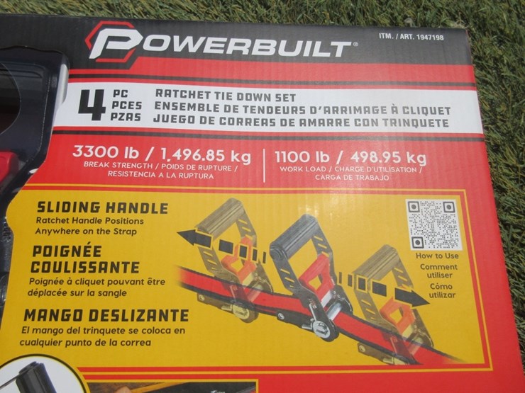 (4)-new-16'-x-1.5"-powerbuilt-ratchet-straps,-image-3