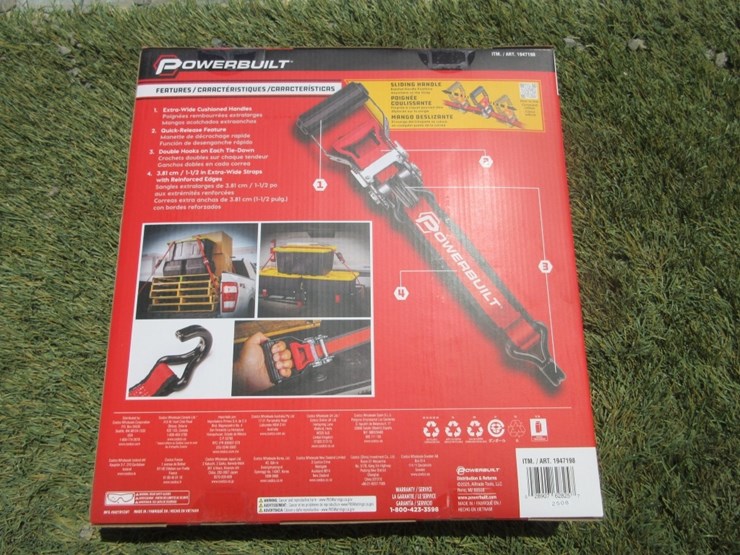 (4)-new-16'-x-1.5"-powerbuilt-ratchet-straps,-image-2