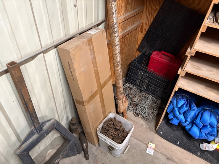 2-shelves-of-assorted-truck-parts,-tire-chains,-hand-tools,-etc-image-4