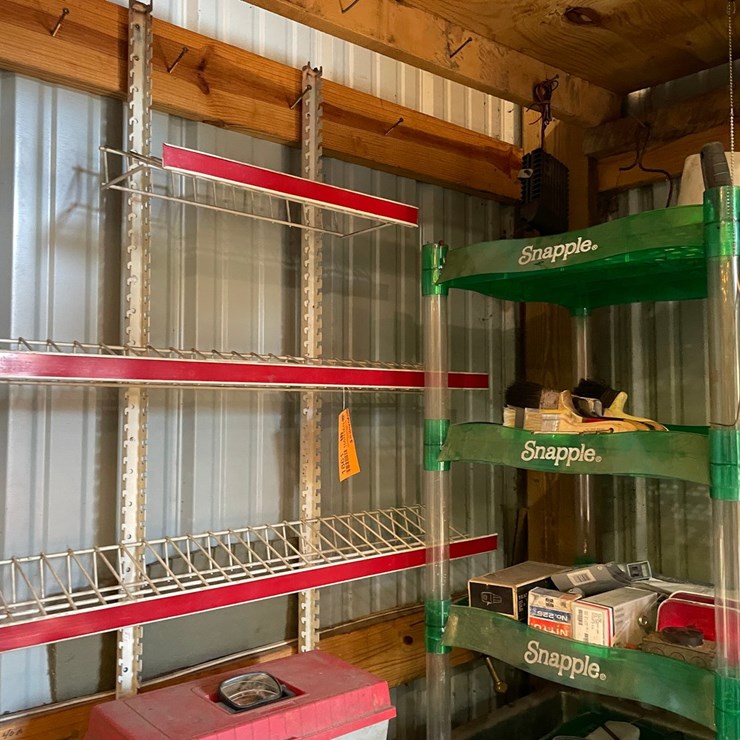 #1861 • Metal Hanging Wire Shelving Rack and Snapple Rack