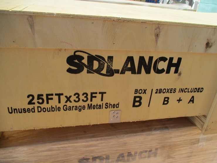 new-unused-25'-x-33'-double-garage-metal-shed,-image-3