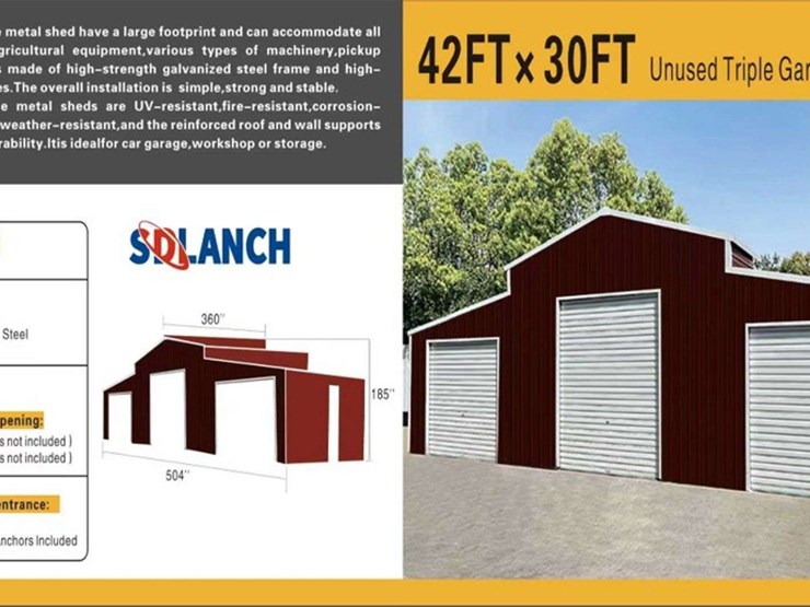 42'-x-30'-2025-triple-garage-metal-shed-(new/unused)-image-2