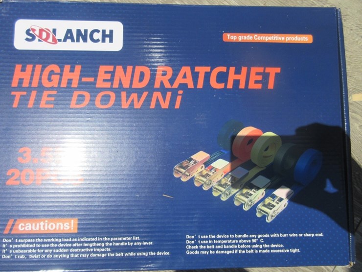 new-unused-box-of-hookless-3.5m-ratchet-straps,-image-2