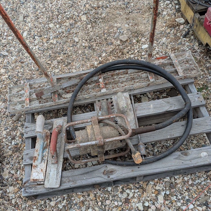 Concrete Vibrator, Trowels, and Walking Tamper