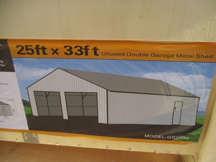 new-unused-25'-x-33'-double-garage-metal-shed,-image-6