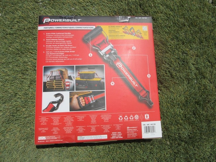 (4)-new-16'-x-1.5"-powerbuilt-ratchet-straps,-image-2