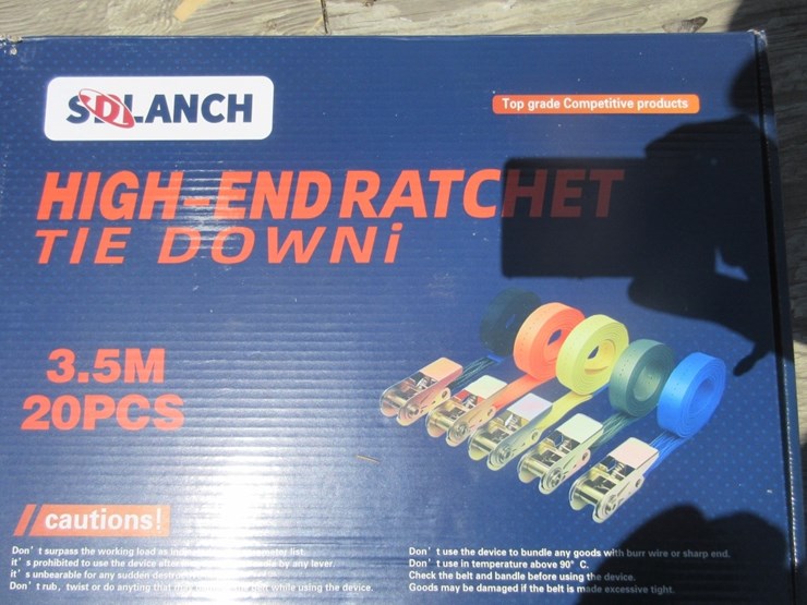 new-unused-box-of-hookless-3.5m-ratchet-straps,-image-2