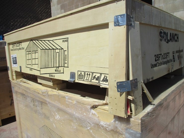 new-unused-25'-x-33'-double-garage-metal-shed,-image-5