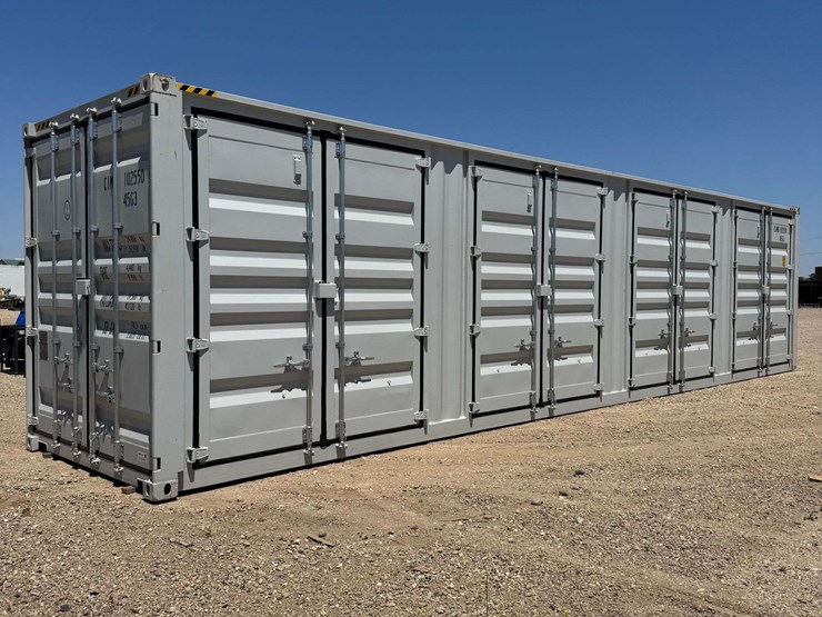 (2025)-40ft.-high-cube-shipping-container-w/-1-end-door-&-4-side-doors-(one-trip)-image-1